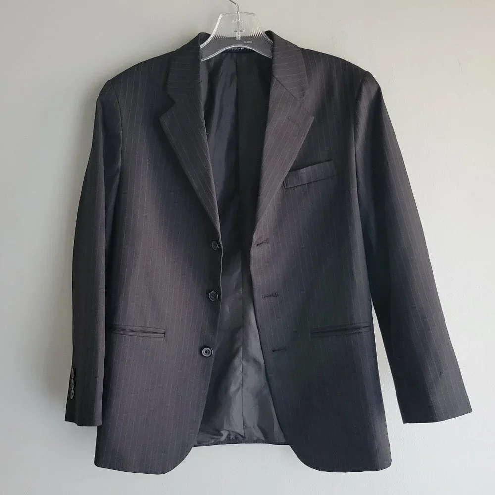 Dockers Pinstripe Youth Black Blazer Size 12 Reg